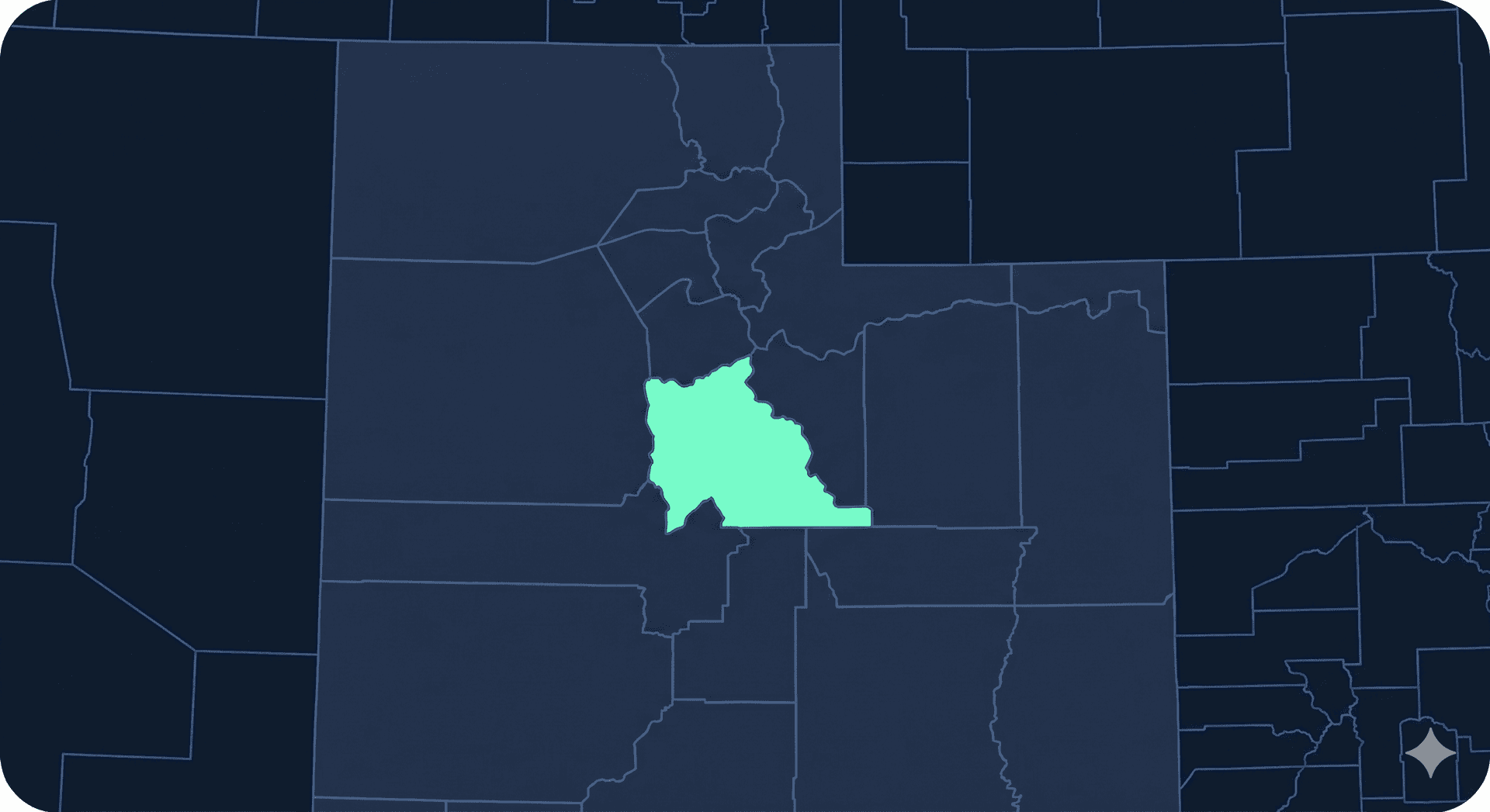 Detailed map of Utah zoomed into Utah County, highlighting the cities and areas served by Home Service Pass